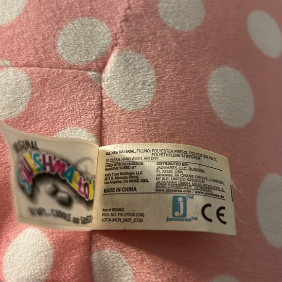 Minnie Mouse Pink & Gray w/ White polka Dots Original SqiushMallow Super Soft - Picture 11 of 11